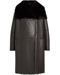 TOTEME - Panelled Shearling Wrap Coat - Lyst
