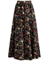 Alice + Olivia - Nilda Floral-Print Stretch-Cotton Maxi Skirt - Lyst