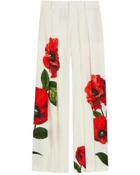 Alice + Olivia - Blaire Floral-Print Pleated Wide-Leg Trousers - Lyst