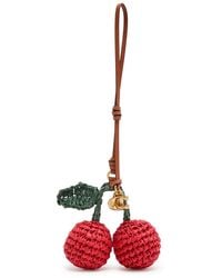 COACH - Cherries Leather And Straw Bag Charm - Lyst