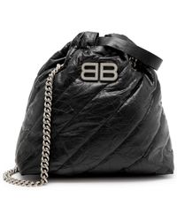 Balenciaga - Crush Small Quilted Leather Bucket Bag - Lyst