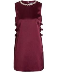 Self-Portrait - Crystal-Embellished Cut-Out Satin Mini Dress - Lyst