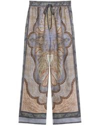 Zimmermann - Wanderlust Patterned Wide-Leg Silk Trousers - Lyst
