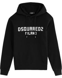 DSquared² - Cool Fit Logo Hooded Cotton Sweatshirt - Lyst