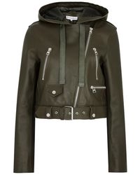 JW Anderson - Hooded Leather Biker Jacket - Lyst