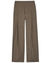 Emporio Armani - Wide-Leg Wool-Blend Trousers - Lyst