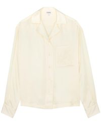 Loewe - Anagram-Embroidered Silk-Satin Shirt - Lyst