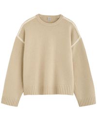 TOTEME - Whipstitched Wool-Blend Jumper - Lyst