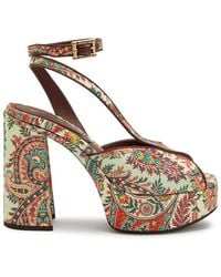 Etro - Paisley-Print Platform Sandals - Lyst