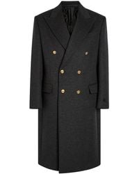 Versace - Wool Double-Breasted Pea Coat - Lyst