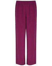 Eileen Fisher - Silk Crepe De Chine Trousers - Lyst