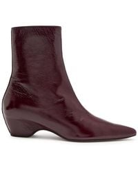 KHAITE - Sybil 40 Glossed Leather Ankle Boots - Lyst