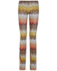 Missoni - Patterned Slim-Leg Metallic-Knit Beach Trousers - Lyst