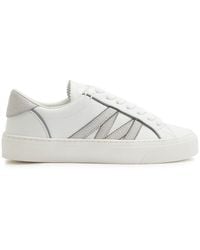 Moncler - Monaco 2 Panelled Leather Sneakers - Lyst