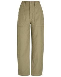 Mother - Fangirl Fatigue Flood Barrel-Leg Cotton Trousers - Lyst