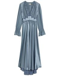 RIXO London - Arlena Silk-Chiffon And Satin Midi Dress - Lyst