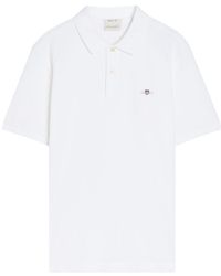 GANT - Logo-Embroidered Piqué Cotton Polo Shirt - Lyst