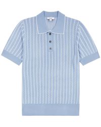 CHE - Monaco Striped Knitted Polo Shirt - Lyst