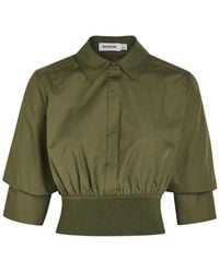 Jonathan Simkhai - Stiles Cotton-Poplin Cropped Shirt - Lyst
