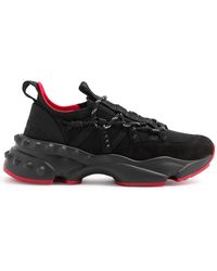 Christian Louboutin - Trailnrun Panelled Knitted Sneakers - Lyst