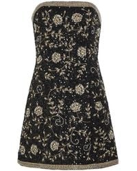 Alice + Olivia - Katia Embellished Crepe Mini Dress - Lyst