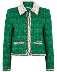 Alice + Olivia - Alice + Olivia Kidman Embellished Tweed Jacket - Lyst