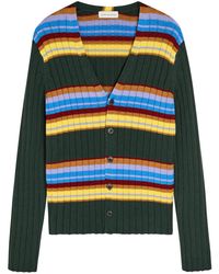 Dries Van Noten - Modify Striped Cotton And Wool-Blend Cardigan - Lyst