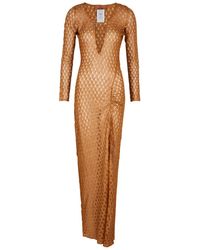 Missoni - Metallic-weave Open-knit Maxi Dress - Lyst
