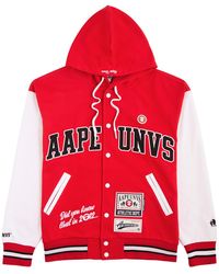 Aape - Logo Hooded Jersey Varsity Jacket - Lyst