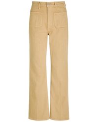 Mother - Patch Pocket Brooke Wide-Leg Stretch-Denim Jeans - Lyst