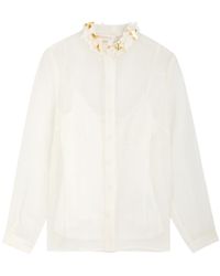 Zimmermann - Illuminate Embellished Linen-Blend Blouse - Lyst