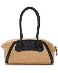 Vivienne Westwood - Shirley Small Leather And Raffia Holdall Bag - Lyst