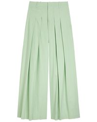 Alice + Olivia - Blaire Pleated Wide-Leg Linen-Blend Trousers - Lyst