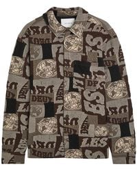 Les Deux - Kaleb Patchwork-Jacquard Woven Overshirt - Lyst