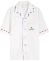 CASABLANCA - Monogram-Jacquard Towelling Cotton-Blend Shirt - Lyst