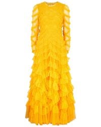 Needle & Thread - Lana Ruffled Tulle Gown - Lyst