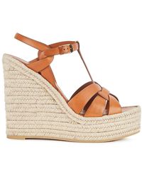 saint laurent tribute woven leather sandals