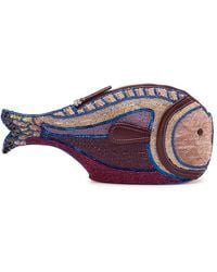 STAUD - Pesce Beaded And Sequin-Embellished Clutch - Lyst