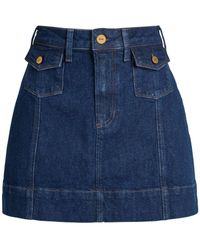 PAIGE - Jannelle Panelled Stretch-Denim Mini Skirt - Lyst
