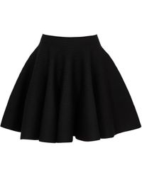 Alaïa - Alaïa Ribbed Wool-blend Mini Skirt - Lyst