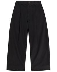 Studio Nicholson - Peached Pleated Wide-Leg Cotton-Twill Trousers - Lyst