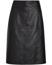 JOSEPH - Niven Panelled Leather Midi Skirt - Lyst