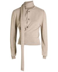 Lemaire - Twisted Scarf-Effect Knit Cardigan - Lyst