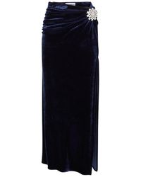 Rabanne - Crystal-embellished Velvet Maxi Skirt - Lyst