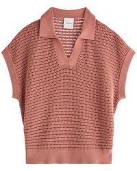 Varley - Otto Open-Knit Cotton Polo Top - Lyst