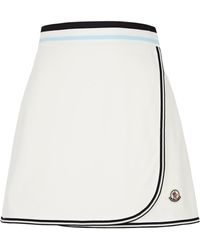 Moncler - Wrap-effect Cotton Mini Skirt - Lyst
