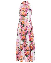 Borgo De Nor - Biba Floral-Print Belted Cotton Maxi Dress - Lyst