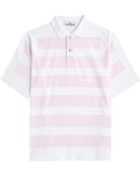 Stone Island - Marina Striped Cotton Polo Shirt - Lyst