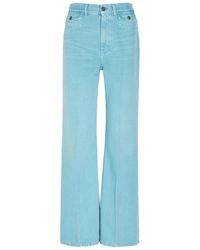 Chloé - Embroidered Straight-Leg Jeans - Lyst