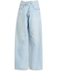 Agolde - Vana Fold-Effect Wide-Leg Jeans - Lyst